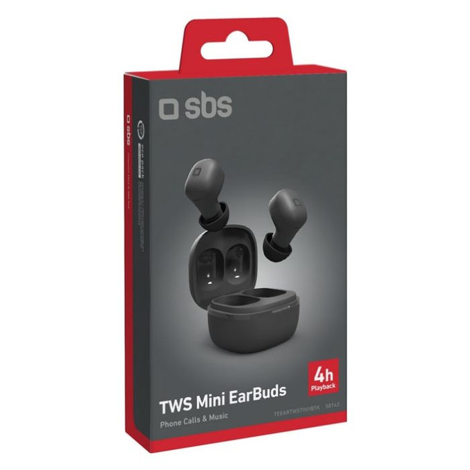 Słuchawki bezprzewodowe TWS Mini, czarny, black, SBS