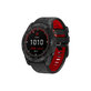 Pasek silikonowy dwukolorowy do Garmin, QuickFit 20mm), Czarny, Black, FixPremium