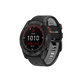 Dwukolorowy pasek silikonowy do Garmin (QuickFit 22mm), czarno-szary, FixPremium