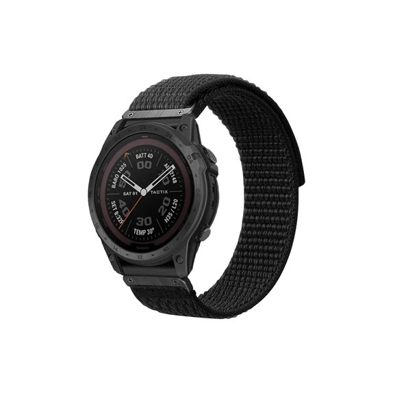 Pasek do Garmin, QuickFit 26mm, Nylonowy, Czarny, Black, FixPremium