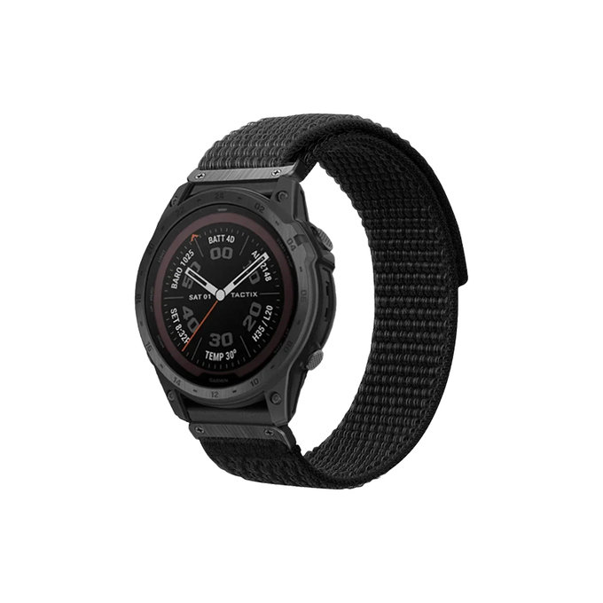 Pasek do Garmin, QuickFit 22mm, Nylonowy, Czarny, Black, FixPremium