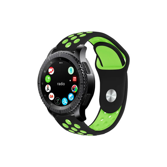 Pasek Silikonowy Sportowy do Garmin (20mm), czarny, black, FixPremium