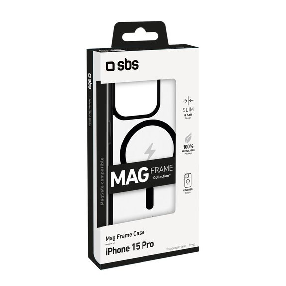 Etui z MagSafe do iPhone 15 Pro, Mag Frame, Czarny, Black, SBS