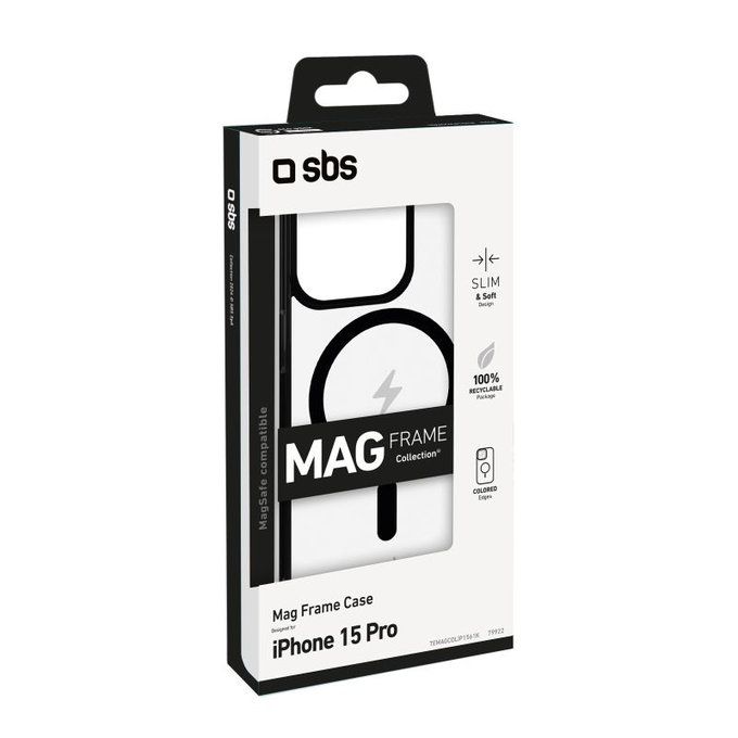 Etui z MagSafe do iPhone 15 Pro, Mag Frame, Czarny, Black, SBS
