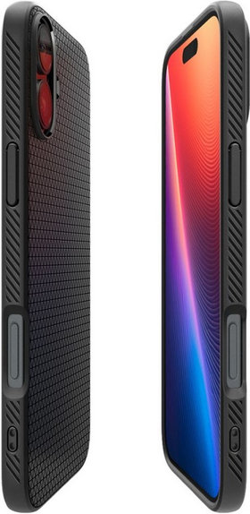 Etui do iPhone 16, Liquid Air, Matte Black, Spigen