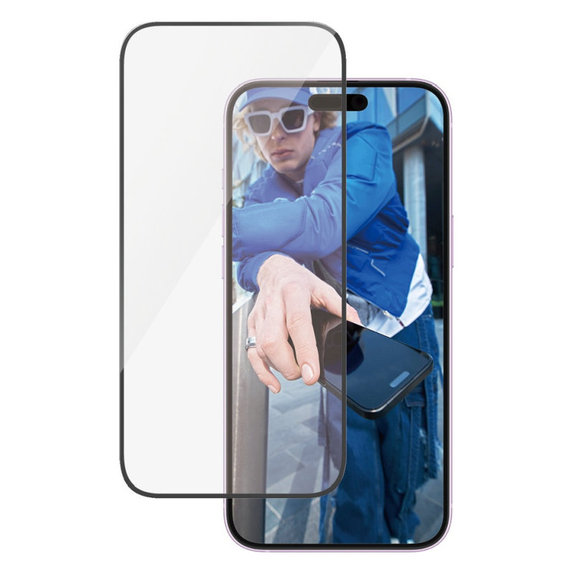 Szkło hartowane UWF z aplikatorem do iPhone 16 Plus/15 Plus, Czarne, PanzerGlass