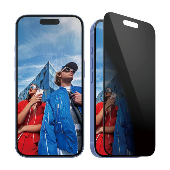 Szkło hartowane UWF Privacy z aplikatorem do iPhone 16/15, Czarne, PanzerGlass