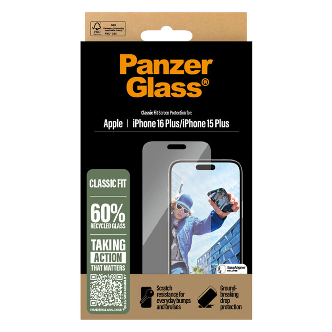 Szkło hartowane do iPhone 16 Plus, Przezroczysty, Transparent, PanzerGlass