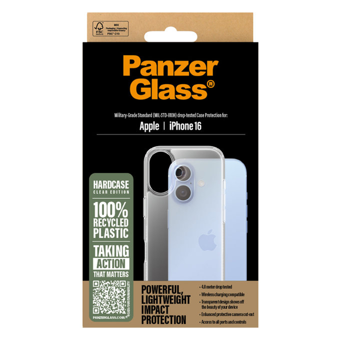 Etui do iPhone 16, HardCase, Przezroczysty, Transparent, PanzerGlass
