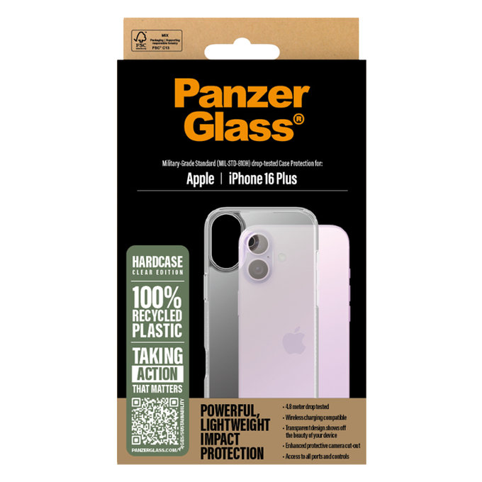Etui do iPhone 16 Plus, HardCase, Przezroczysty, Transparent, PanzerGlass