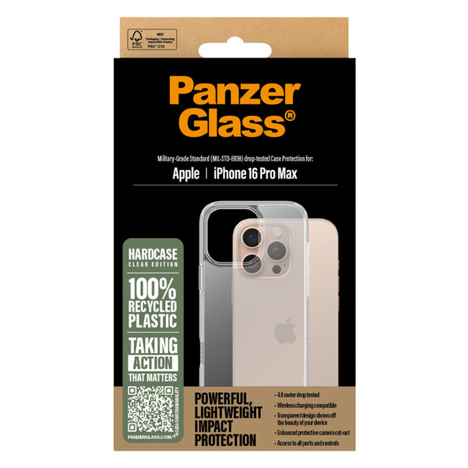 Etui do iPhone 16 Pro Max, HardCase, Przezroczysty, Transparent, PanzerGlass