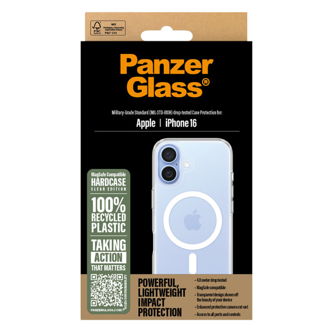 Etui z MagSafe do iPhone 16, HardCase, Przezroczysty, Transparent, PanzerGlass