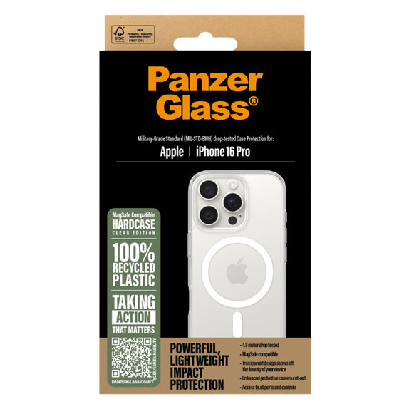 Etui z MagSafe do iPhone 16 Pro, HardCase, Przezroczysty, Transparent, PanzerGlass