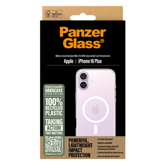 Etui z MagSafe do iPhone 16 Plus, HardCase, Przezroczysty, Transparent, PanzerGlass