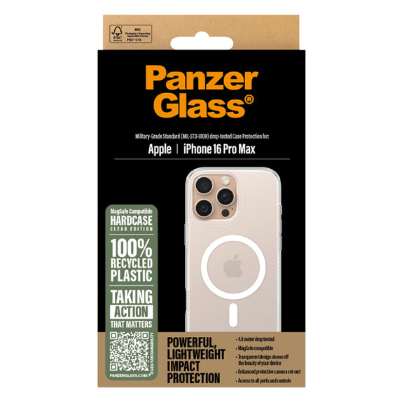 Etui z MagSafe do iPhone 16 Max Pro, HardCase, Przezroczysty, Transparent, PanzerGlass