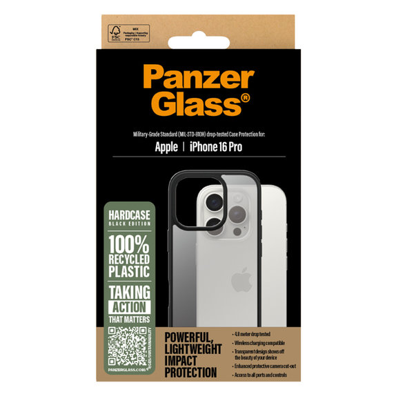 Etui do iPhone 16, HardCase, Czarny, Black, PanzerGlass