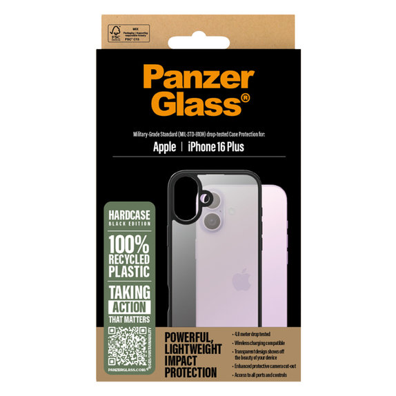 Etui do iPhone 16 Pro, HardCase, Czarny, Black, PanzerGlass