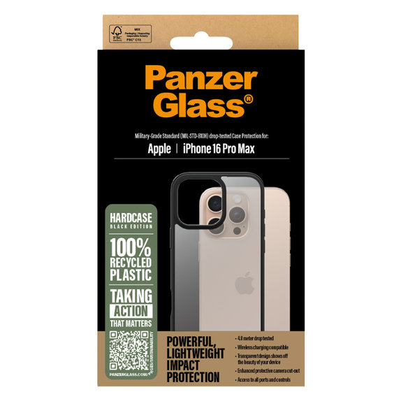 Etui do iPhone 16 Plus, HardCase, Czarny, Black, PanzerGlass