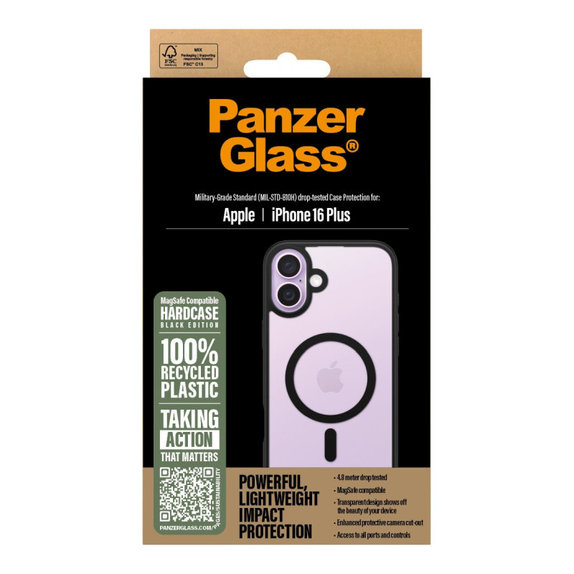 Etui HardCase z MagSafe do iPhone 16 Plus, Czarny, PanzerGlass