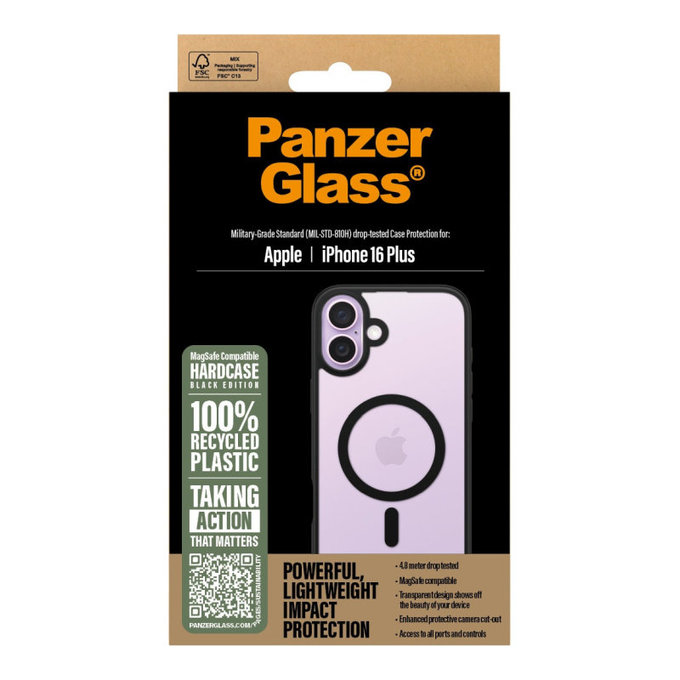 Etui HardCase z MagSafe do iPhone 16 Plus, Czarny, PanzerGlass