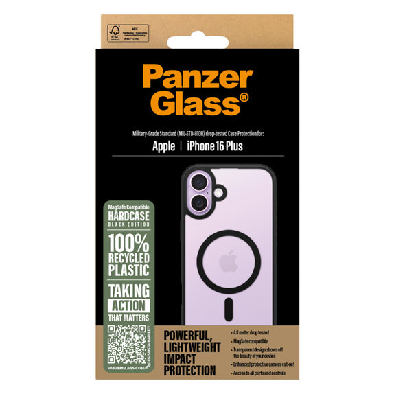 Etui HardCase z MagSafe do iPhone 16 Plus, Czarny, PanzerGlass