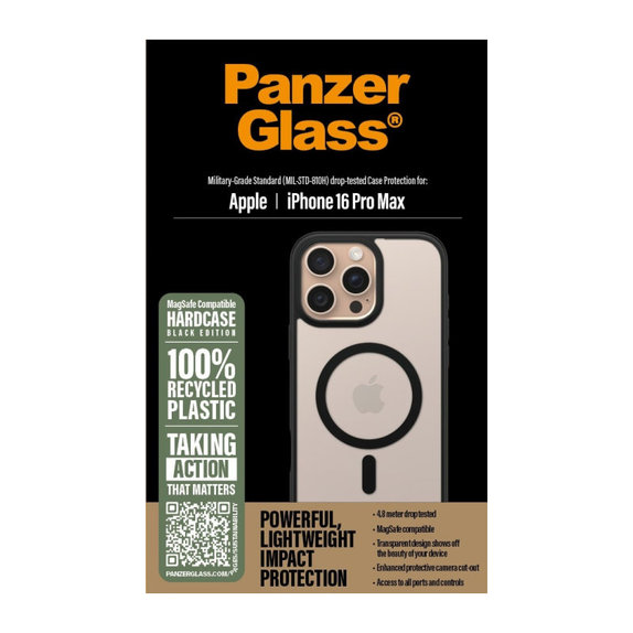 Etui HardCase z MagSafe do iPhone 16 Pro Max, Czarny, PanzerGlass