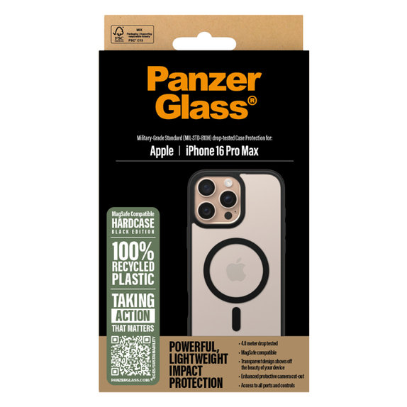 Etui HardCase z MagSafe do iPhone 16 Pro Max, Czarny, PanzerGlass