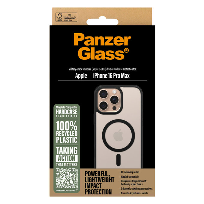 Etui HardCase z MagSafe do iPhone 16 Pro Max, Czarny, PanzerGlass