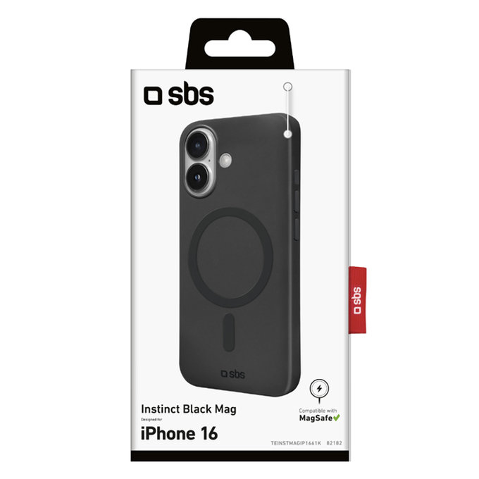 Etui do iPhone 16, Instinct Mag z MagSafe, Czarny, Black, SBS