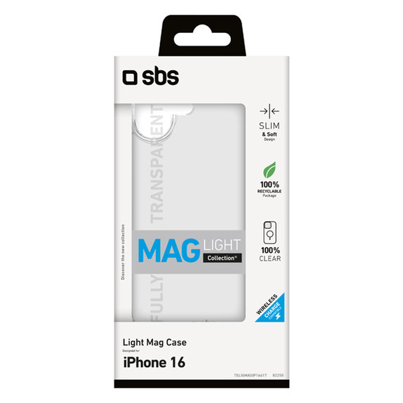 Etui z MagSafe do iPhone 16, Light Mag, Przezroczysty, Transparent, SBS