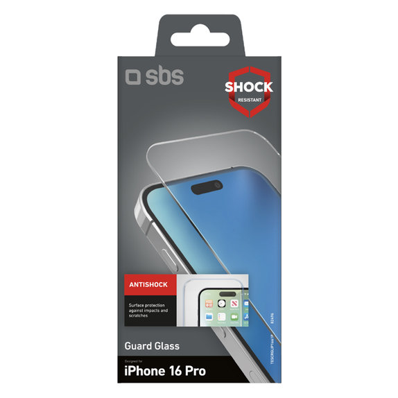 Szkło hartowane do iPhone 16 Pro, Przezroczysty, Transparent, Guard Glass, SBS