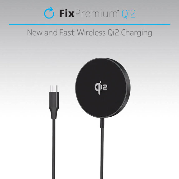 Ładowarka MagSafe z Qi2, Szybkie ładowanie, Silne magnetyczne połączenie, Czarna, FixPremium