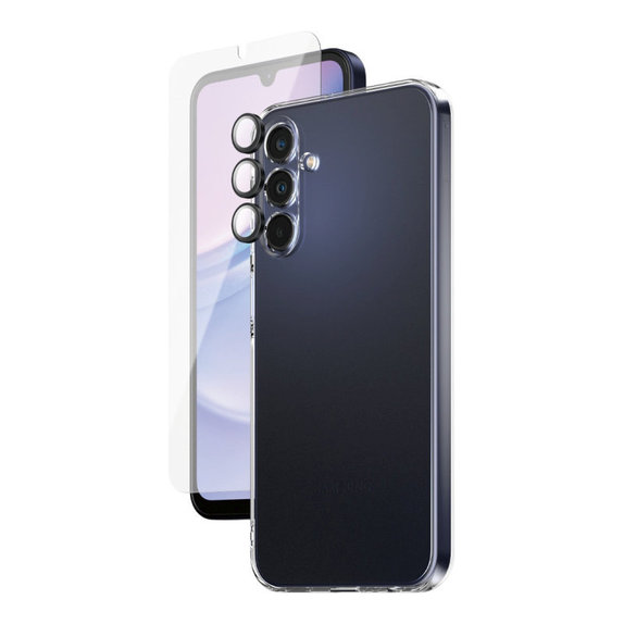 Bundle osłona obiektywu aparatu + szkło hartowane UWF + etui TPU do Samsung A15 5G, SAFE