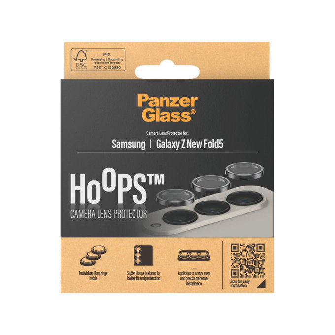 Osłona obiektywu aparatu Hoops do Samsung Z Fold6, Czarne, PanzerGlass