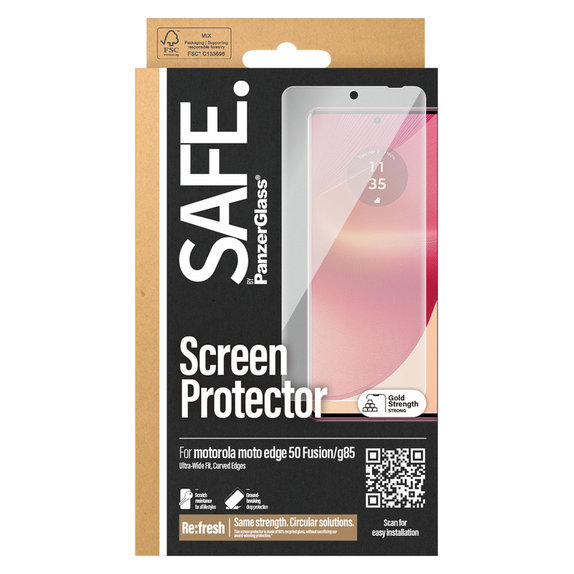 Szkło hartowane UWF do Motorola Moto G85 5G/Edge 50 Fusion, Czarne, SAFE by PanzerGlass