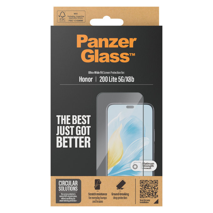 Szkło hartowane UWF do Honor 200 Lite, Czarne, PanzerGlass