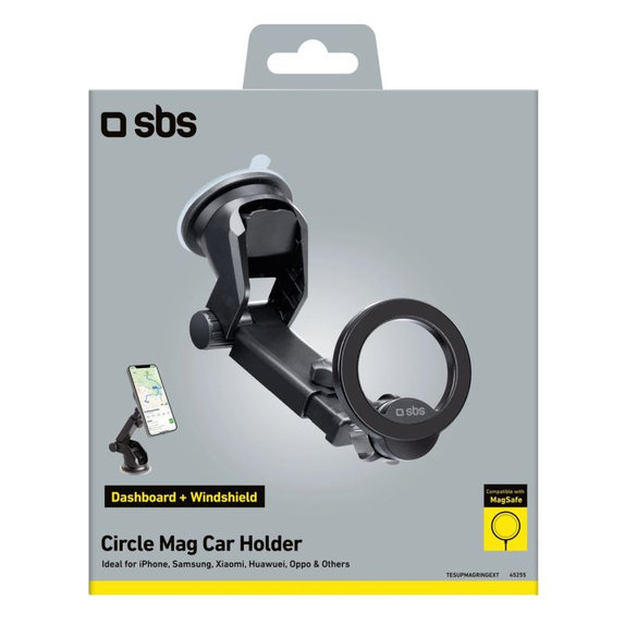Uchwyt samochodowy Circle Mag z ramieniem teleskopowym, MagSafe, Czarny, Black, SBS