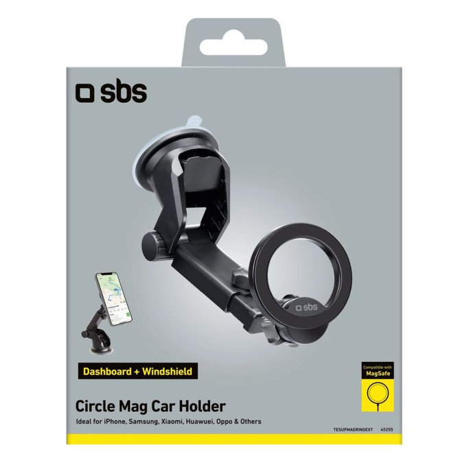 Uchwyt samochodowy Circle Mag z ramieniem teleskopowym, MagSafe, Czarny, Black, SBS