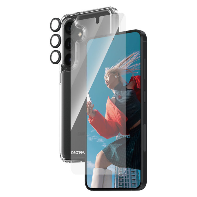 Bundle Hoops + Szkło hartowane UWF + Hard Case D3O do Samsung Galaxy S24, PanzerGlass