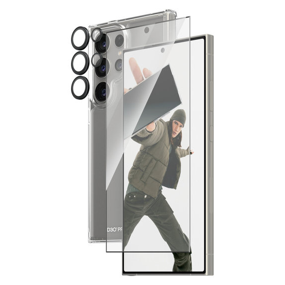 Bundle Hoops + Szkło hartowane UWF + Hard Case D3O do Samsung Galaxy S24 Ultra, PanzerGlass