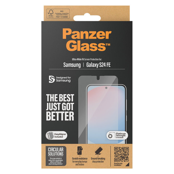 Szkło hartowane UWF z aplikatorem do Samsung Galaxy S24 FE, Przezroczyste, PanzerGlass