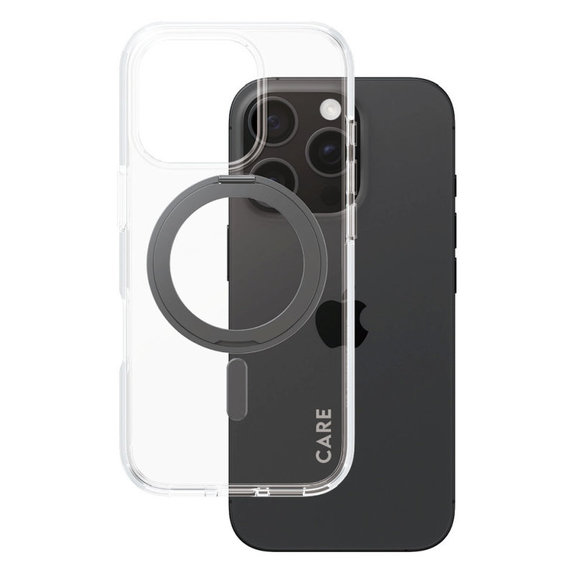 Etui Kickstand z MagSafe do iPhone 16 Pro, Czarne, CARE