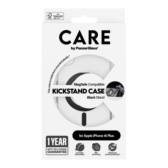 Etui Kickstand z MagSafe do iPhone 16 Plus, Czarne, CARE