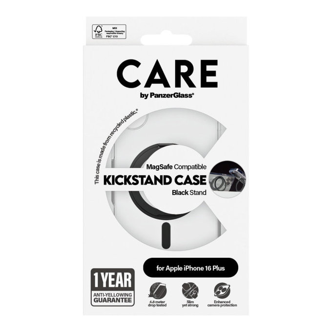 Etui Kickstand z MagSafe do iPhone 16 Plus, Czarne, CARE