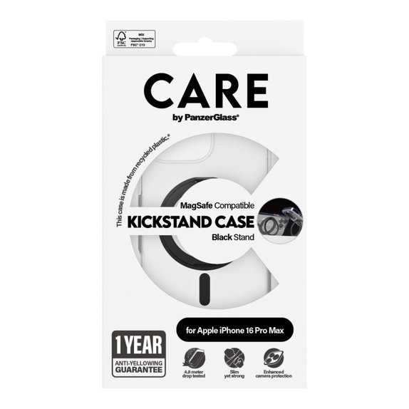 Etui Kickstand z MagSafe do iPhone 16 Pro Max, Czarne, CARE