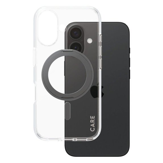 Etui Kickstand z MagSafe do iPhone 16, Czarne, CARE