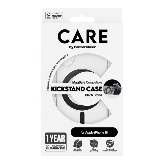 Etui Kickstand z MagSafe do iPhone 16, Czarne, CARE