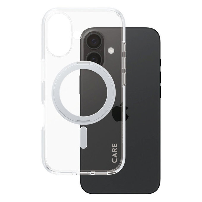 Etui Kickstand z MagSafe do iPhone 16, Srebrne, CARE