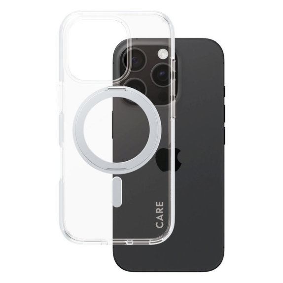 Etui Kickstand z MagSafe do iPhone 16 Pro, Srebrne, CARE
