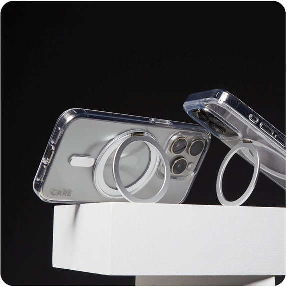 Etui Kickstand z MagSafe do iPhone 16 Pro, Srebrne, CARE